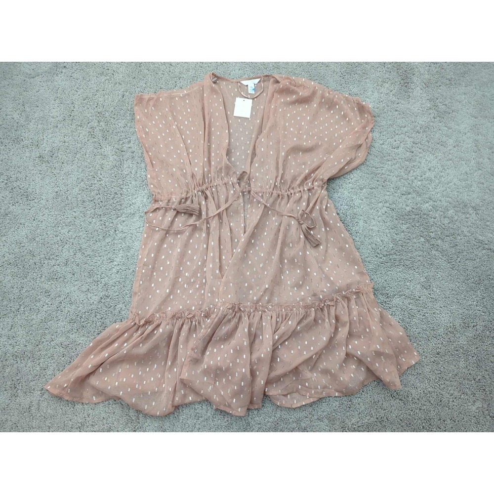 LC Lauren Conrad Kimono Topper Womens One Size Orange Bathing Suit Cover Up
